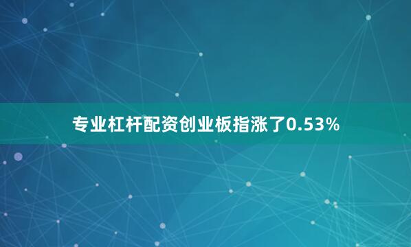 专业杠杆配资创业板指涨了0.53%